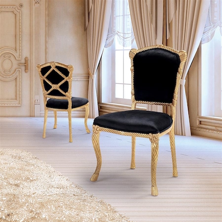 Design Toscano Chateau de Compiegne Rope and Tassel Carved Chairs AF951605